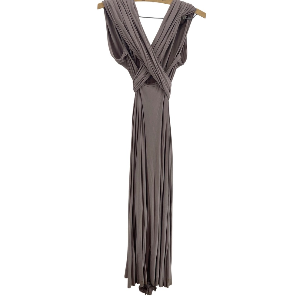 Lulus Convertible Maxi Dress Taupe Jersey Knit Mutiway READ